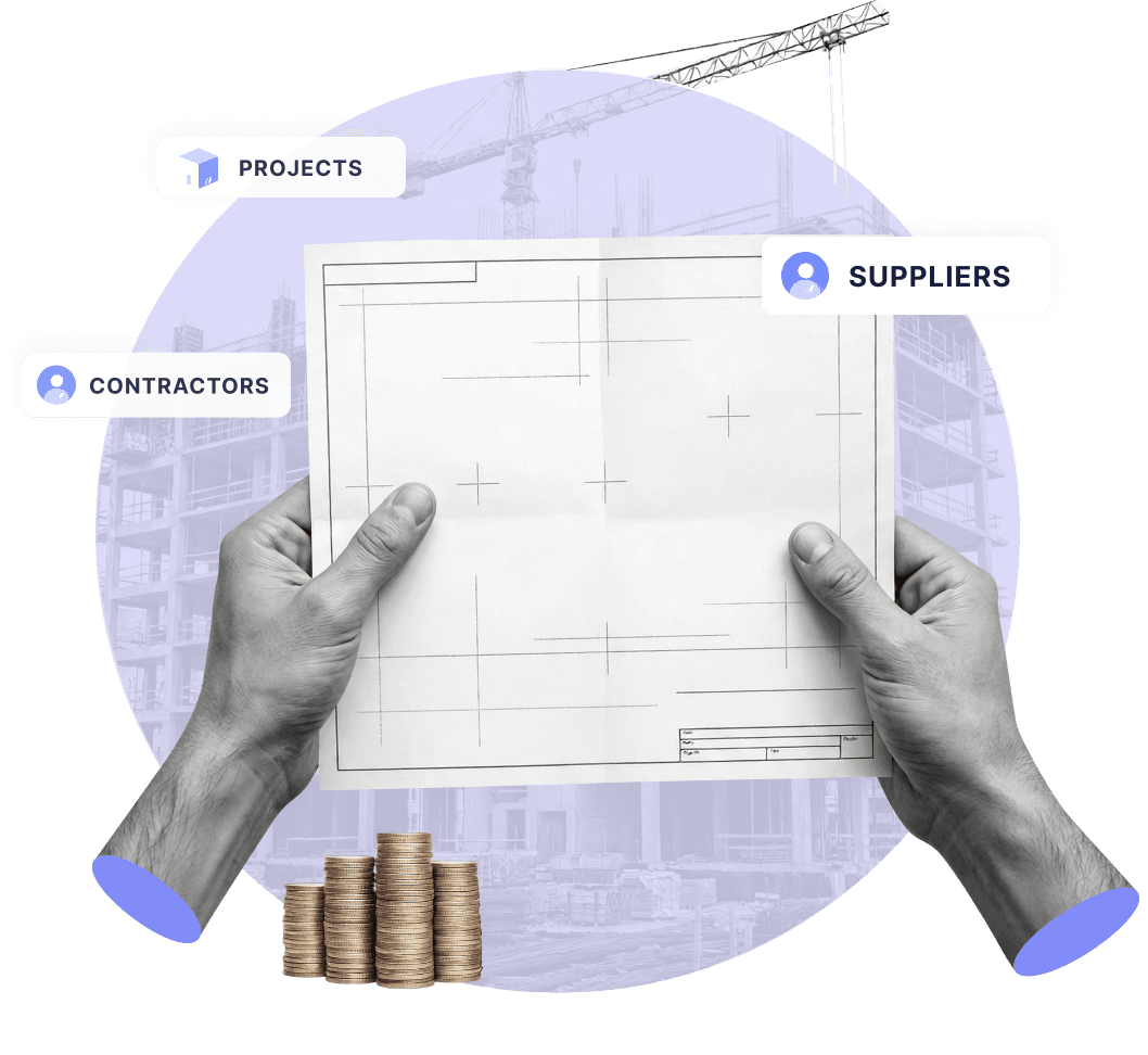 Construction accounting hero illustration