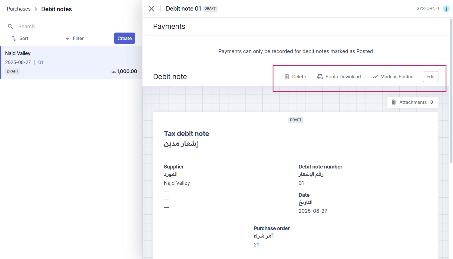  action to make on debit note
