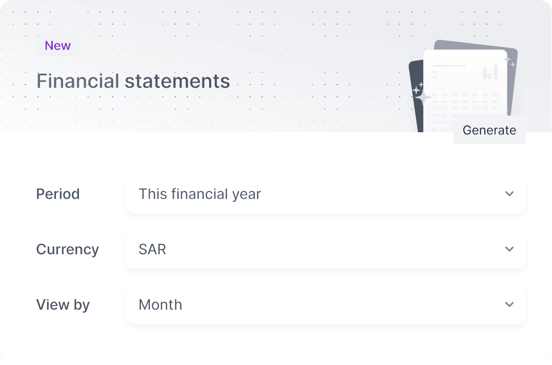 Access and export financial reports