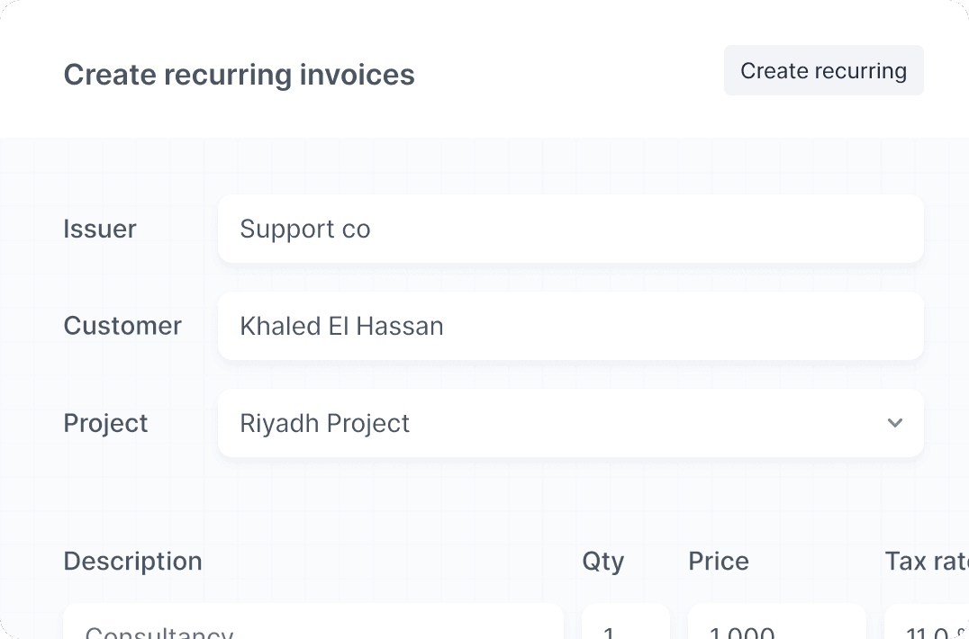 Recurring invoices