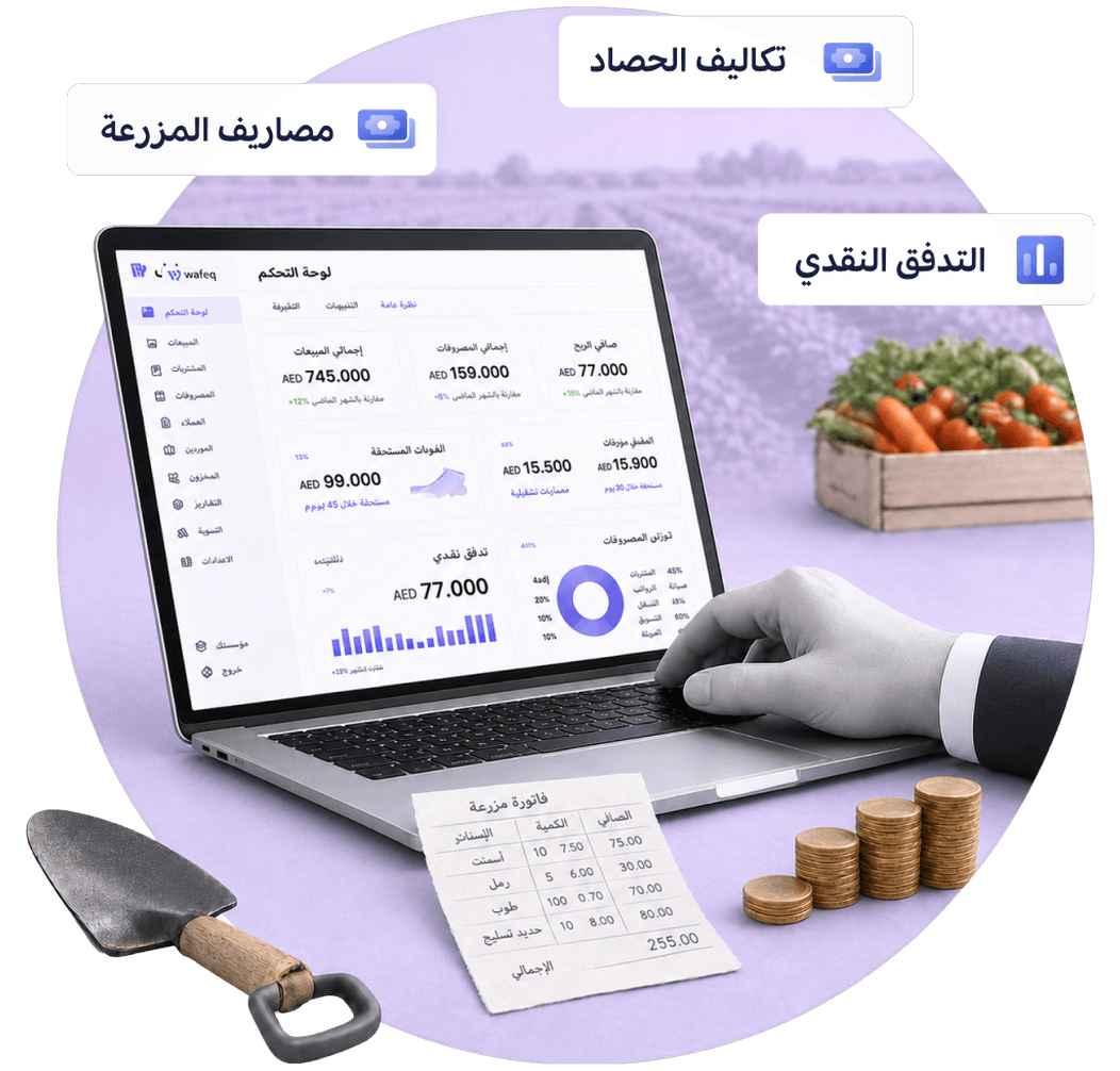 رسم توضيحي للمحاسبة في الزراعة