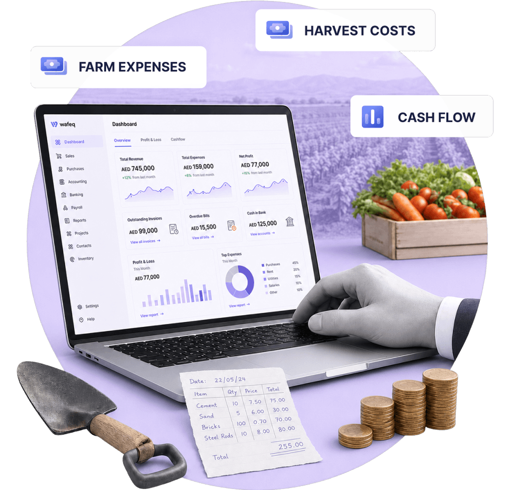 Agriculture accounting hero illustration