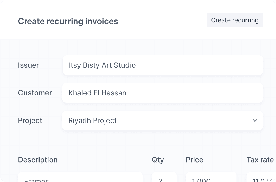 Create recurring invoices