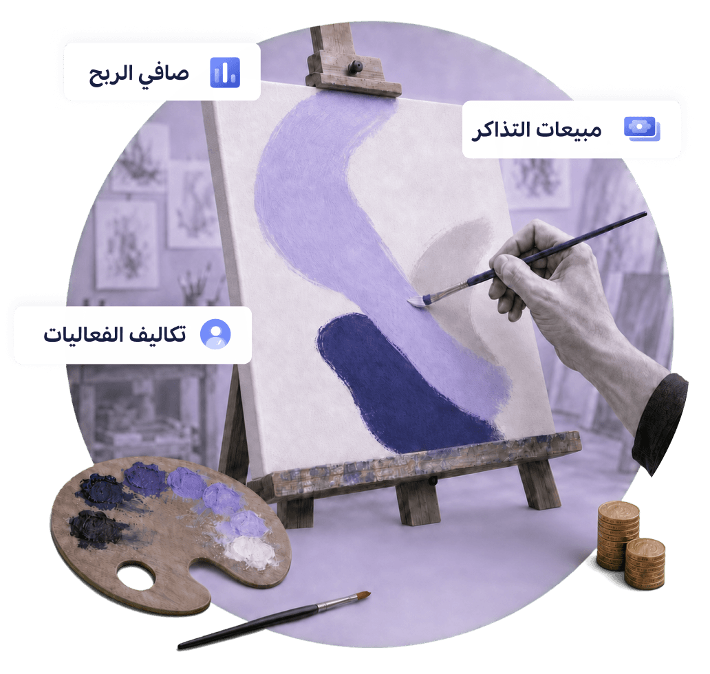 رسم توضيحي للمحاسبة في الفنون والترفيه