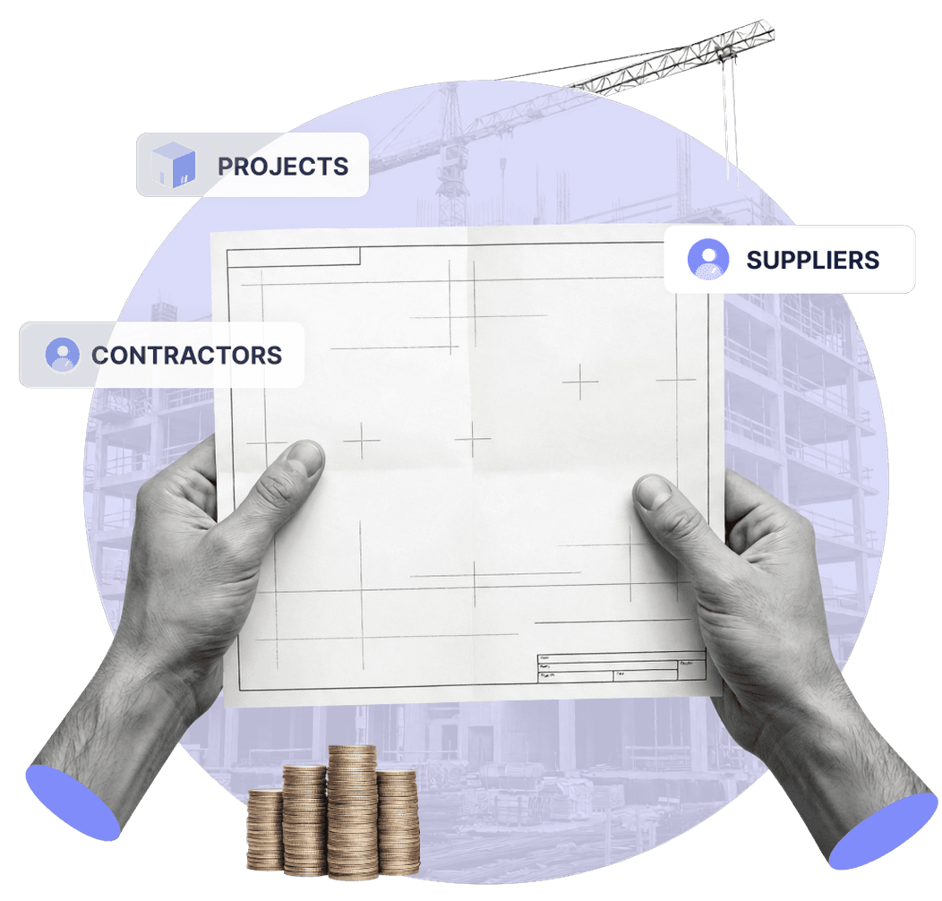 Construction accounting hero illustration