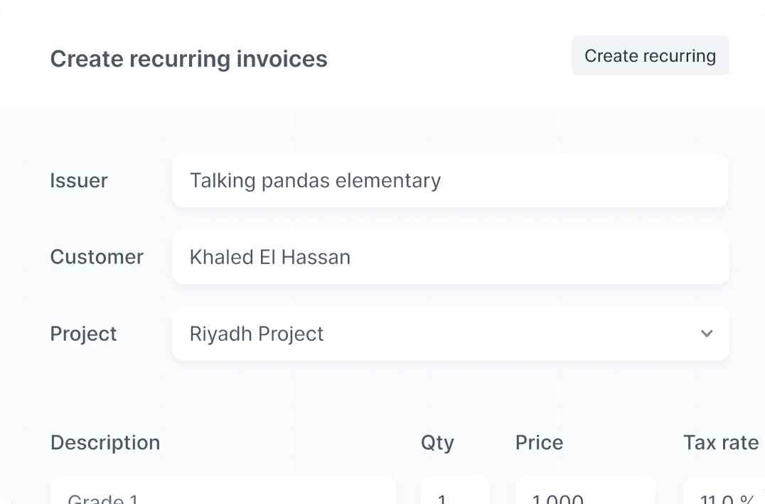 Create recurring invoices