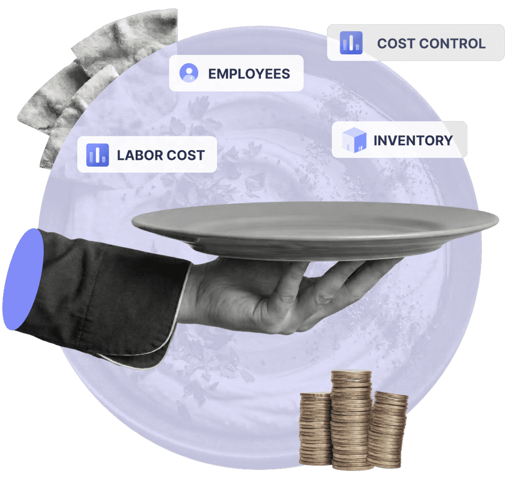 Food and beverage retail accounting hero illustration