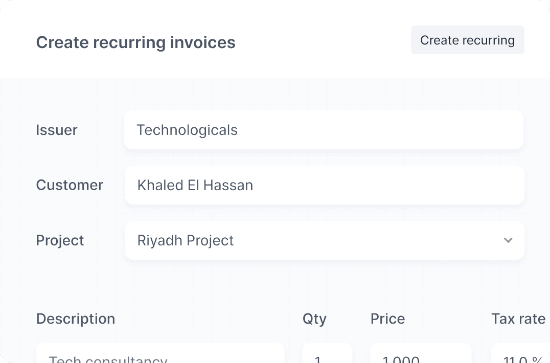 Create recurring invoices
