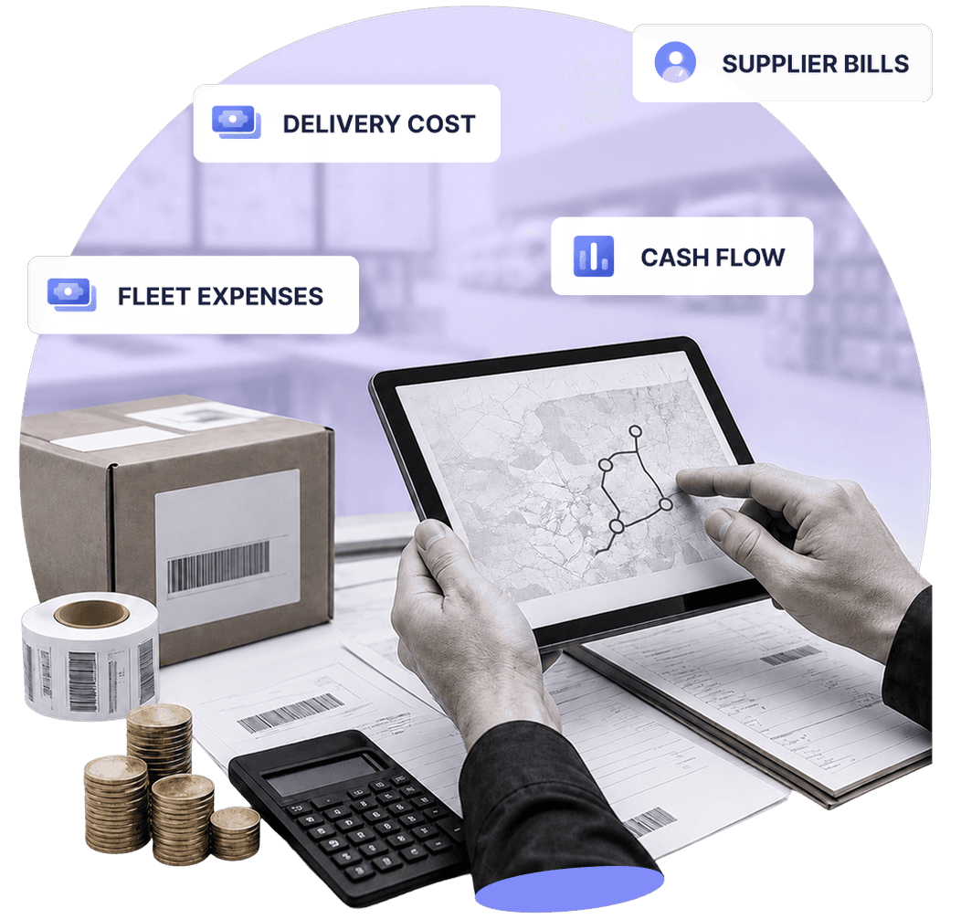 Transport and logistics accounting hero illustration