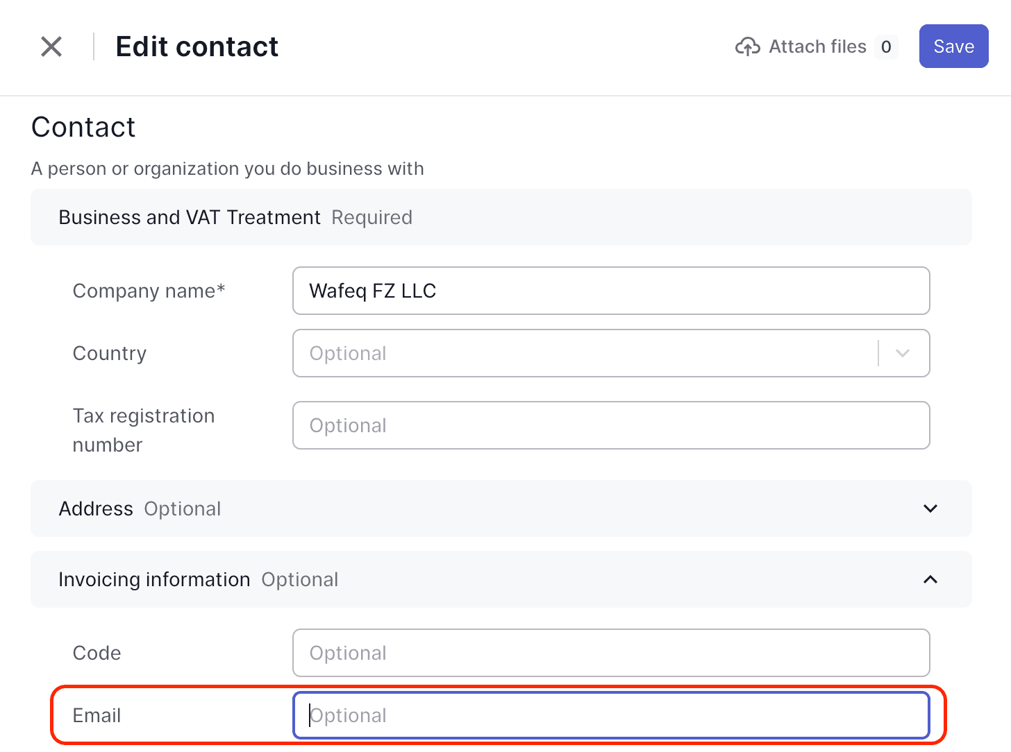add email contact