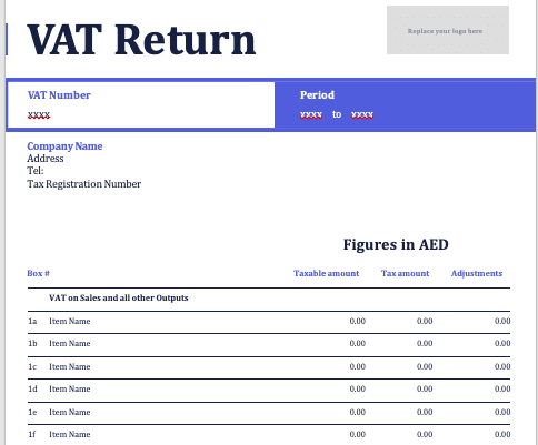 Free VAT return template