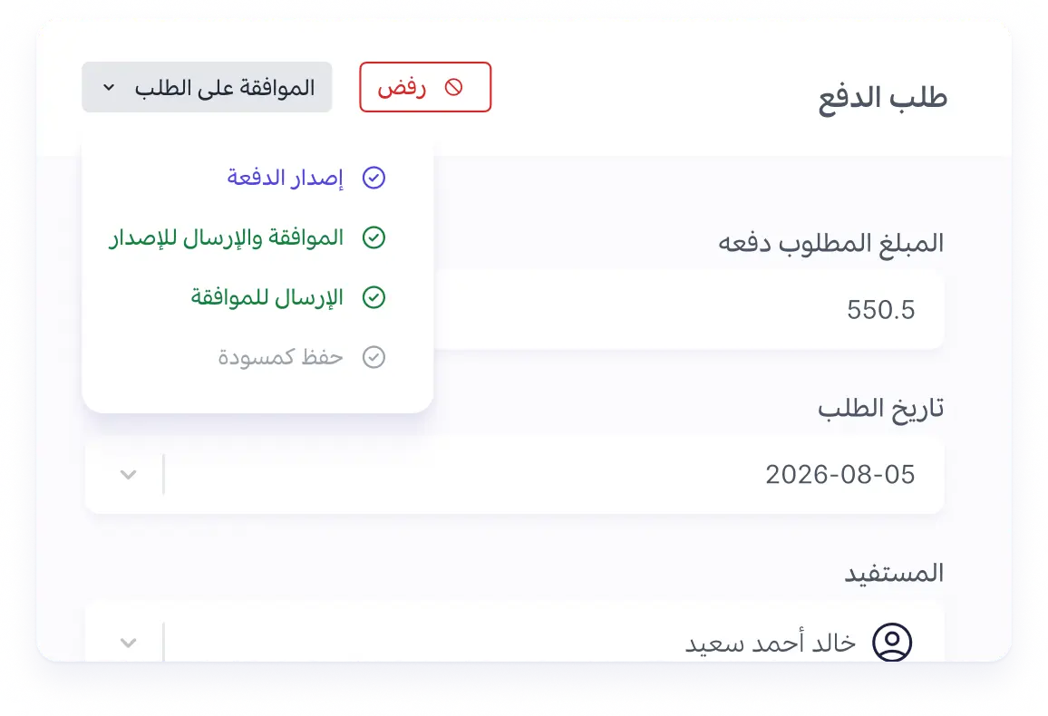 سير الموافقات والصلاحيات