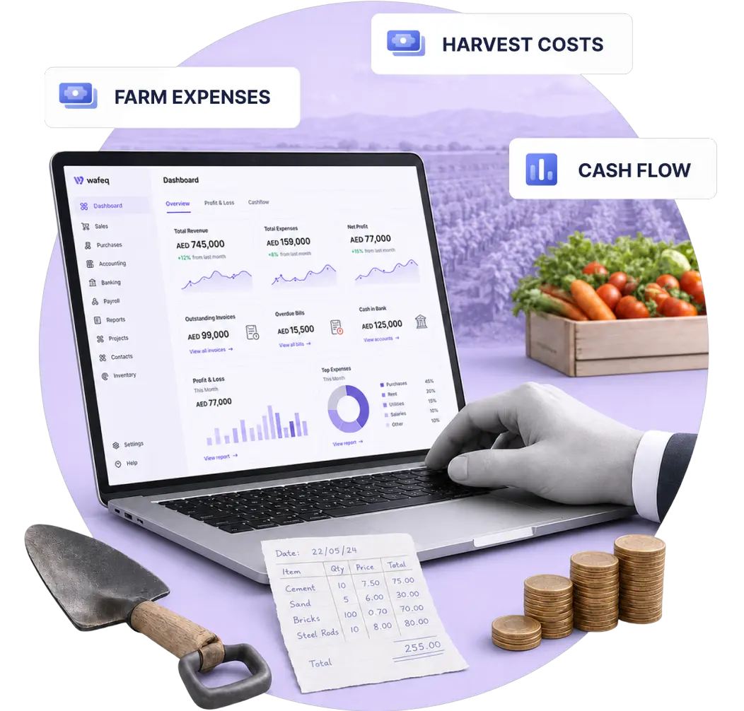 Agriculture accounting hero illustration