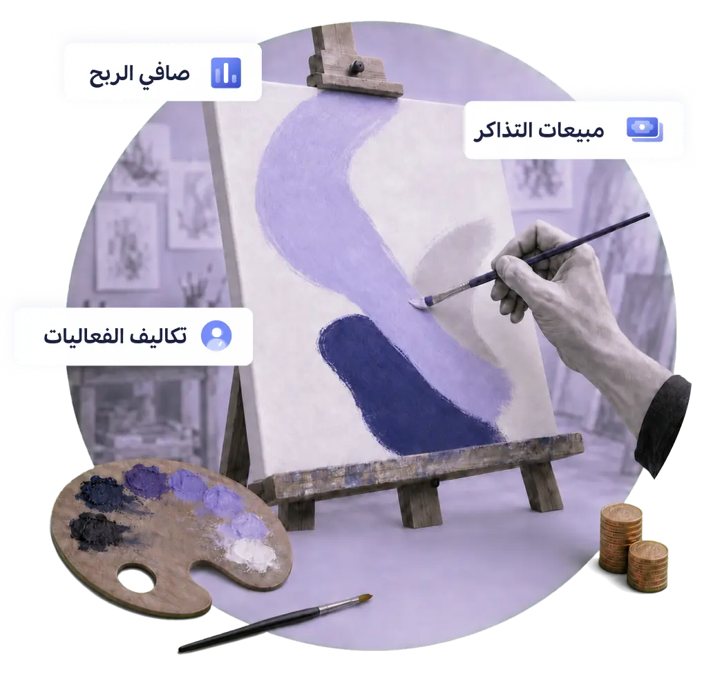 رسم توضيحي للمحاسبة في الفنون والترفيه