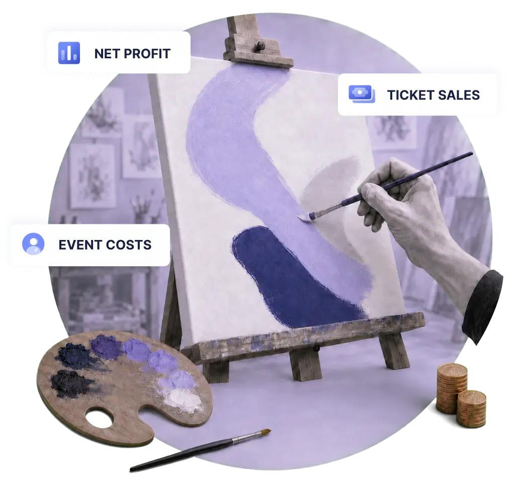 Arts and recreation accounting hero illustration