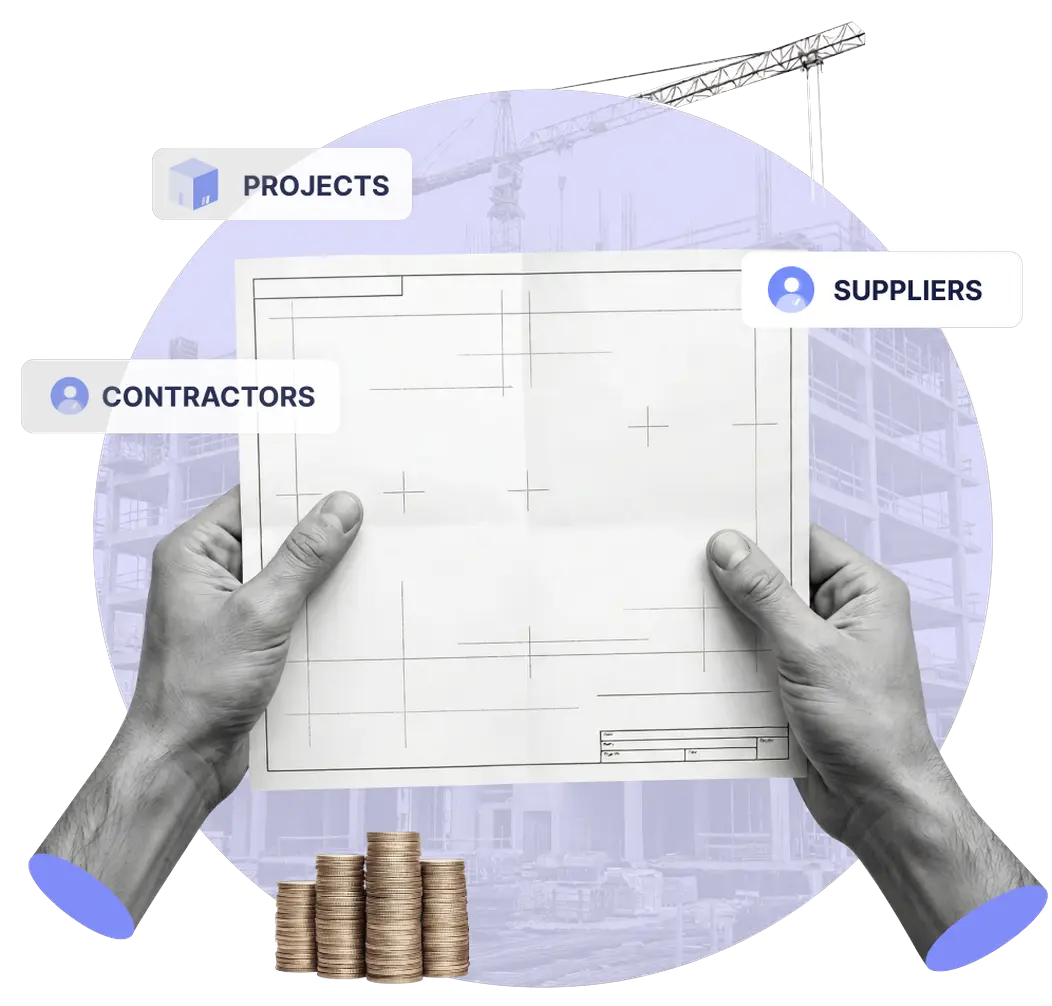 Construction accounting hero illustration