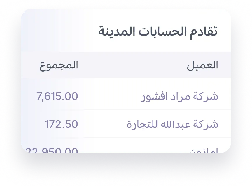 تقارير أرصدة العملاء