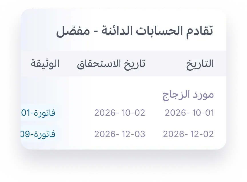 تقارير الأرصدة التفصيلية