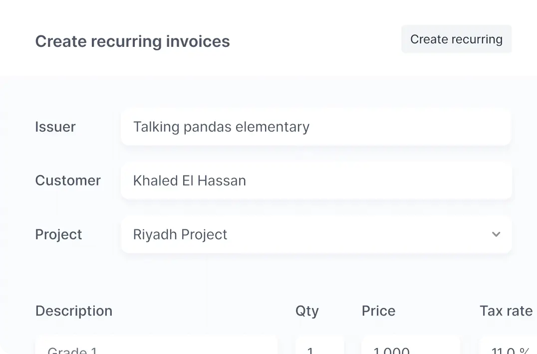 Create recurring invoices