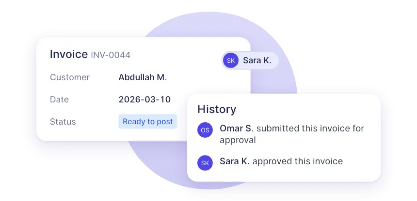 An invoice ready to post in Wafeq