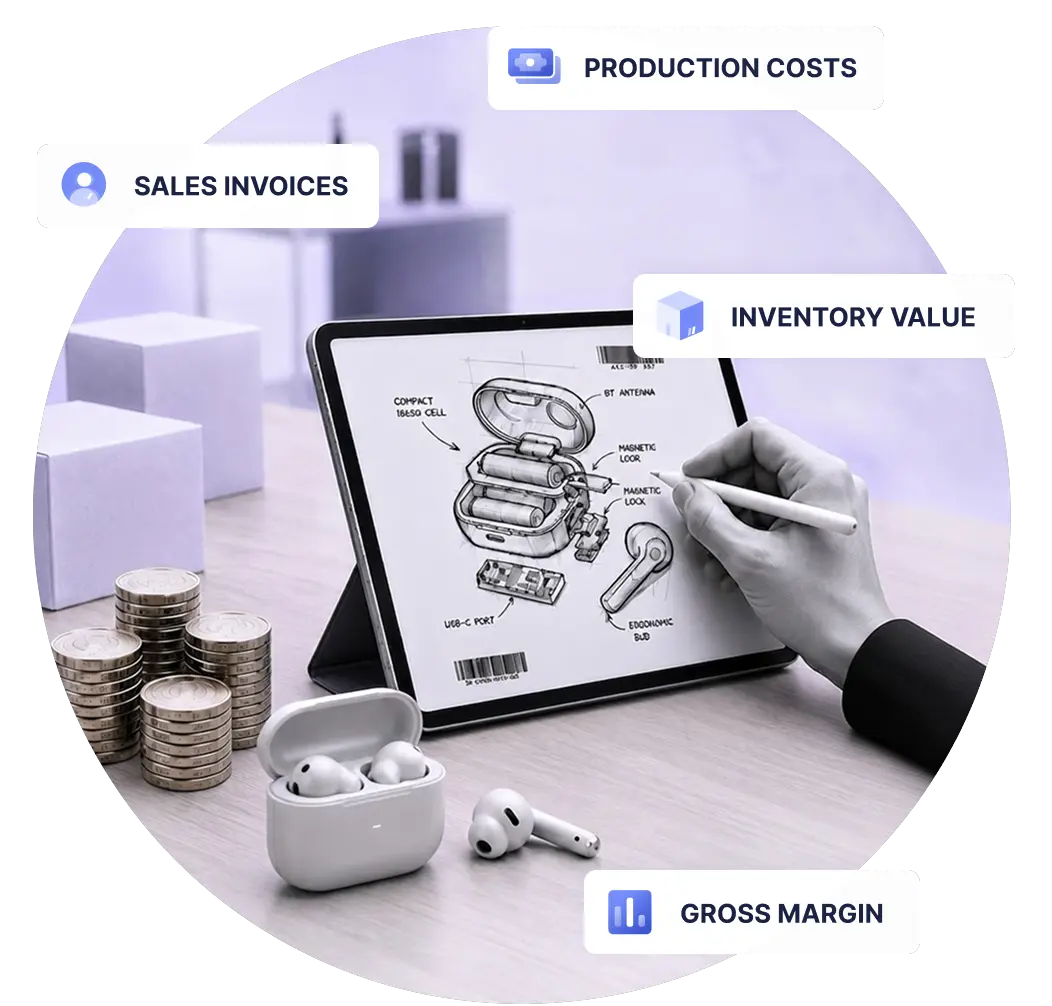 Manufacturing accounting hero illustration