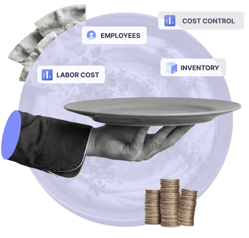 Food and beverage retail accounting hero illustration