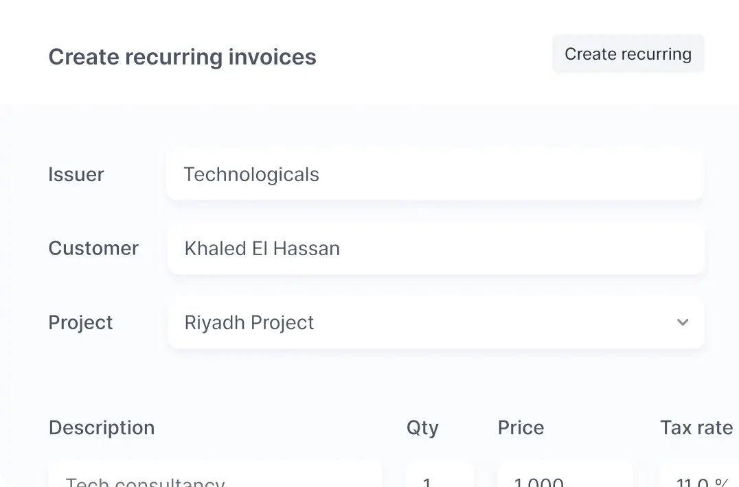 Create recurring invoices