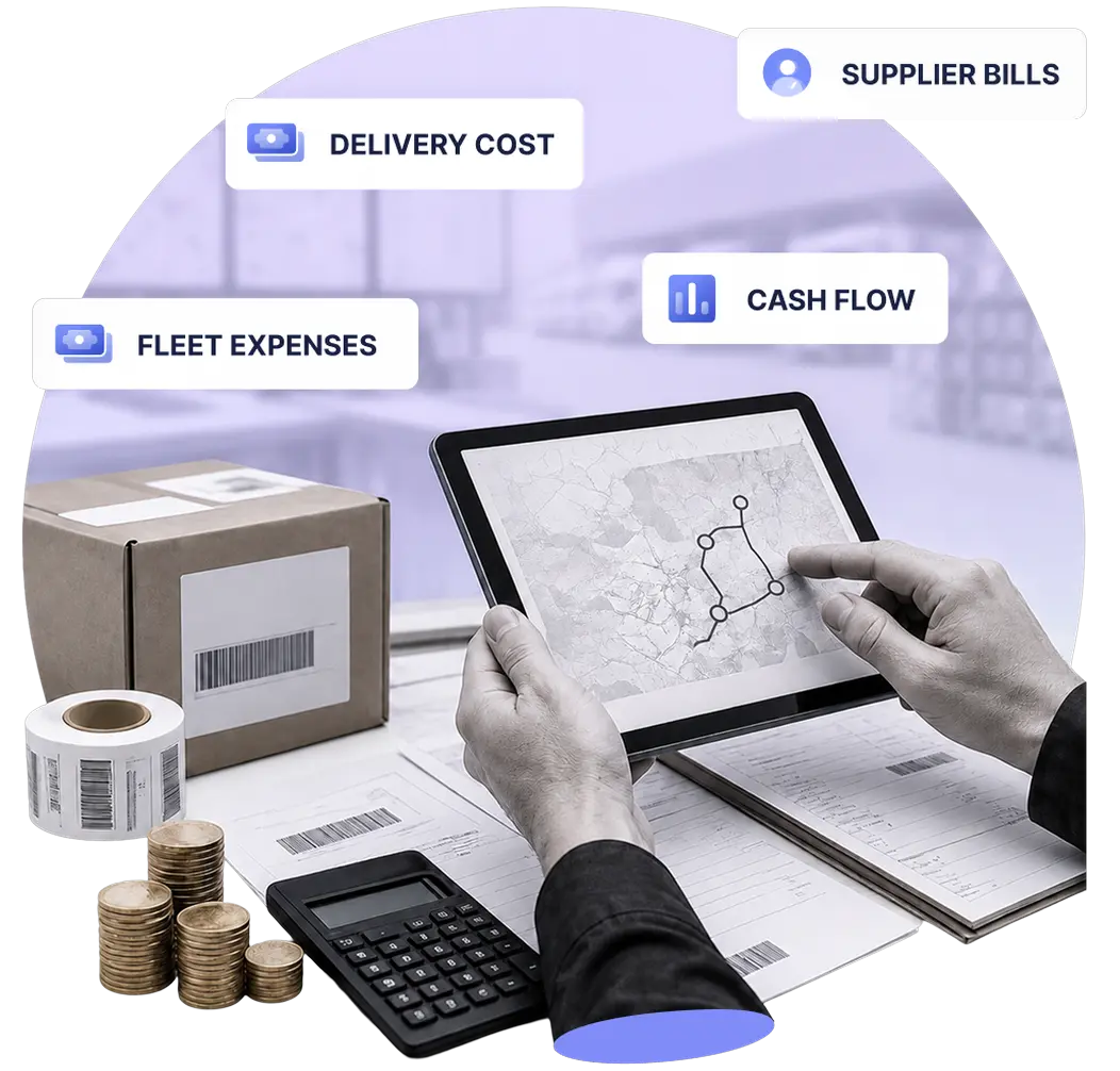 Transport and logistics accounting hero illustration