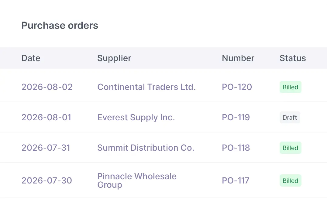 Create purchase orders
